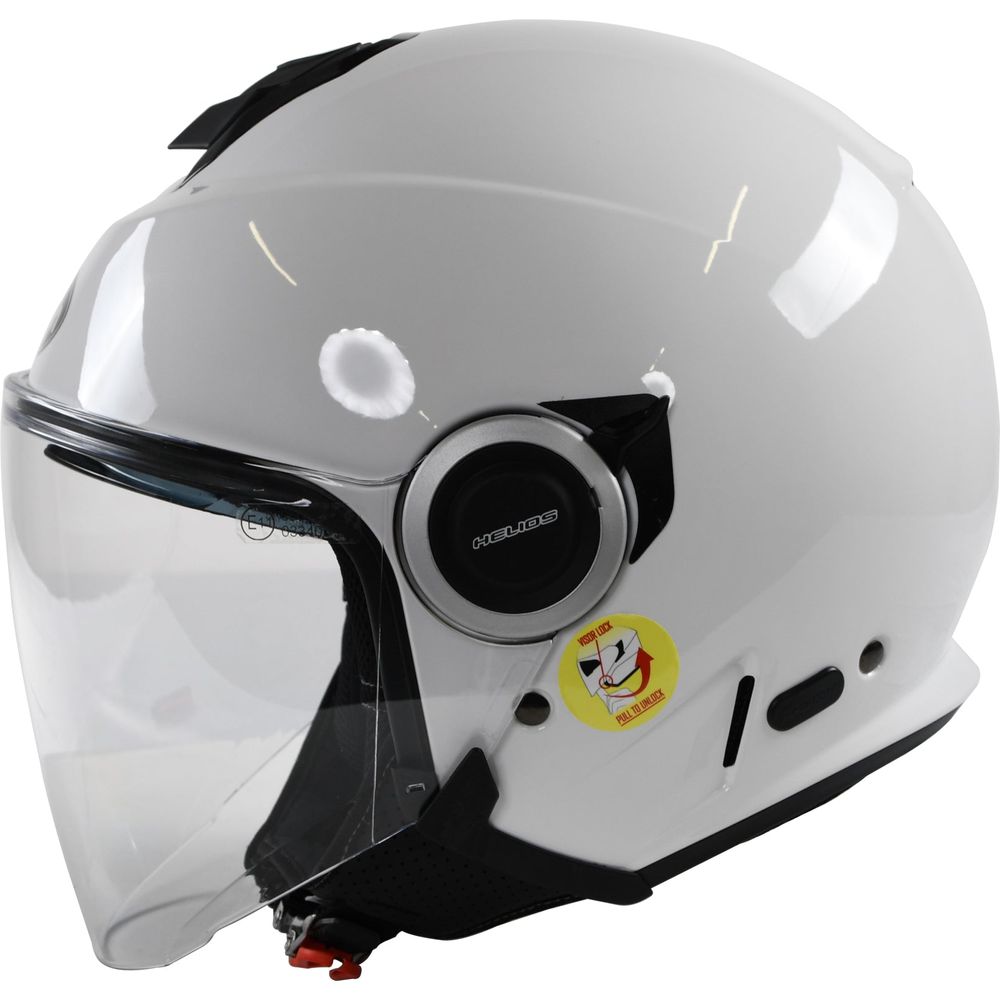 Airoh Helios Jet Open Face Helmet Gloss White - FREE UK Shipping, FREE 365 Day Returns | Moto Central