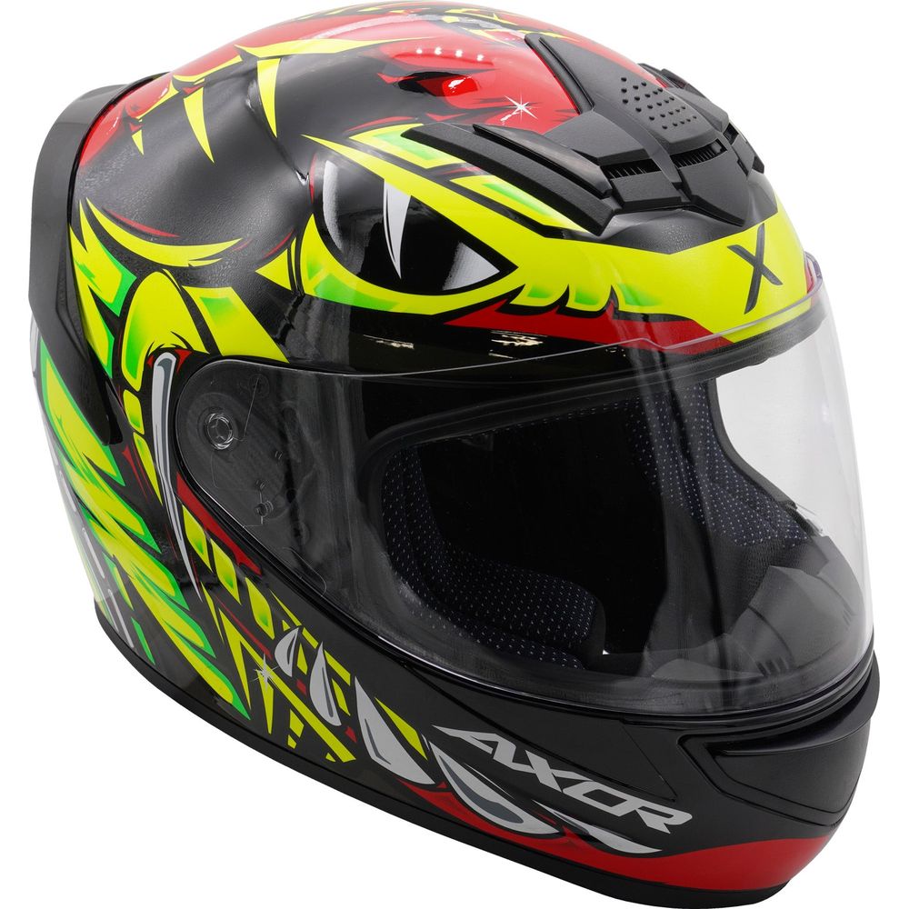 Axor Rage Full Face Helmet Gloss Python / Red / Yellow / Black - FREE UK Shipping, FREE 365 Day Returns | Moto Central