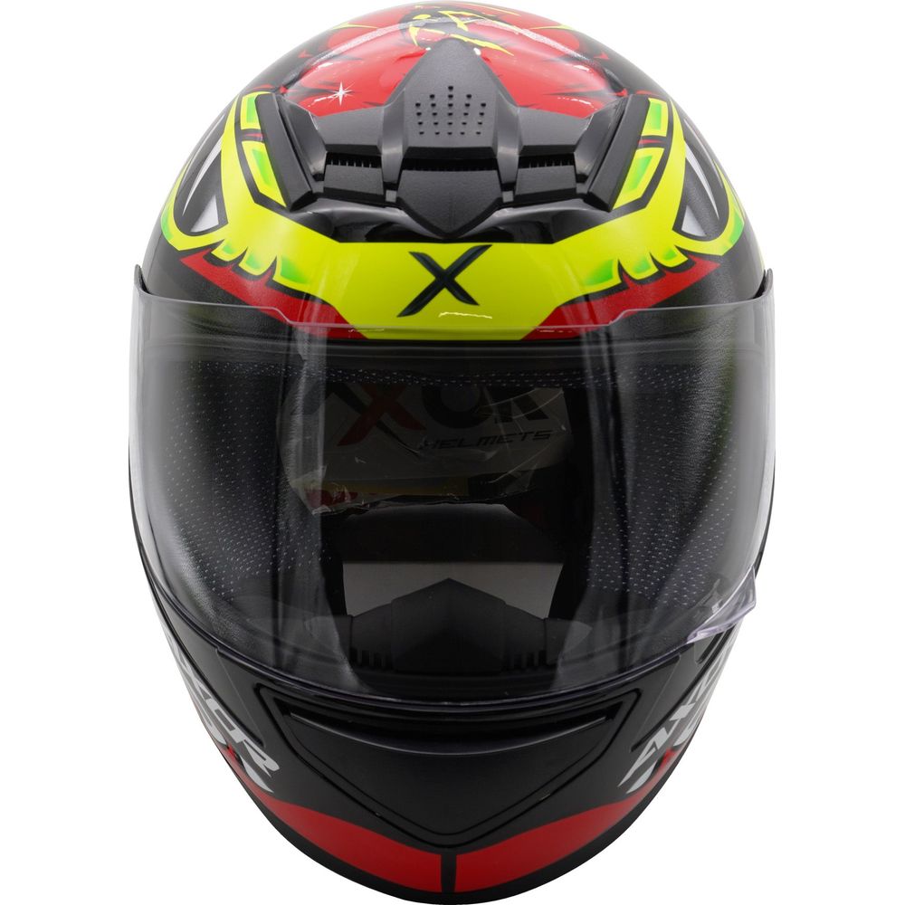 Axor Rage Full Face Helmet Gloss Python / Red / Yellow / Black - FREE UK Shipping, FREE 365 Day Returns | Moto Central