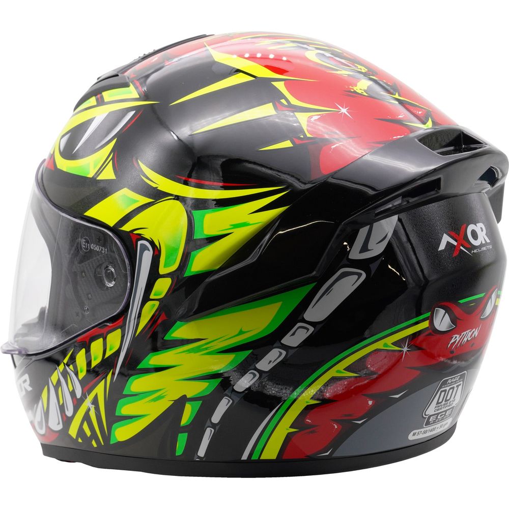 Axor Rage Full Face Helmet Gloss Python / Red / Yellow / Black - FREE UK Shipping, FREE 365 Day Returns | Moto Central