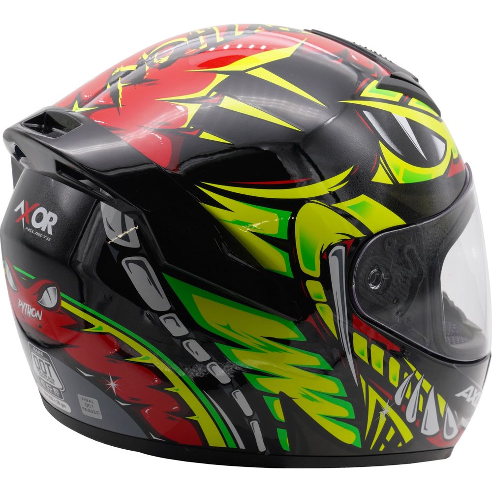 Axor Rage Full Face Helmet Gloss Python / Red / Yellow / Black - FREE UK Shipping, FREE 365 Day Returns | Moto Central