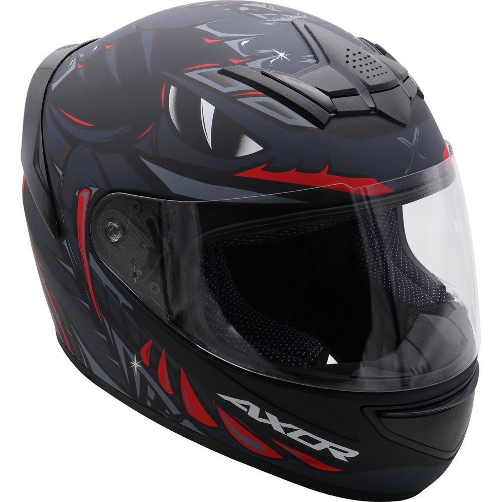 Axor Rage Full Face Helmet Matt Python Black / Grey / Red - FREE UK Shipping, FREE 365 Day Returns | Moto Central