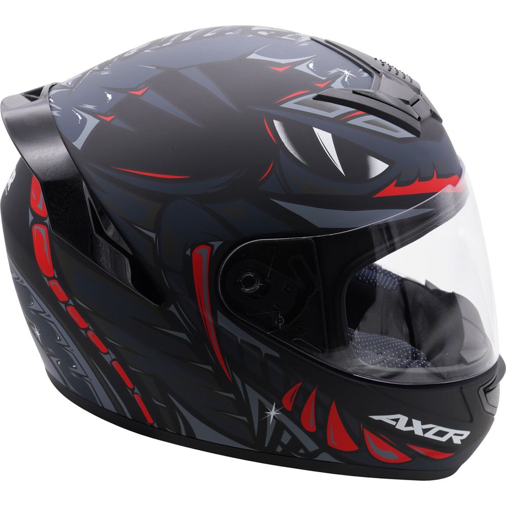 Axor Rage Full Face Helmet Matt Python Black / Grey / Red - FREE UK Shipping, FREE 365 Day Returns | Moto Central