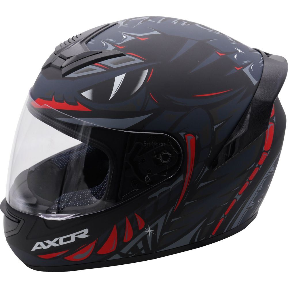 Axor Rage Full Face Helmet Matt Python Black / Grey / Red - FREE UK Shipping, FREE 365 Day Returns | Moto Central