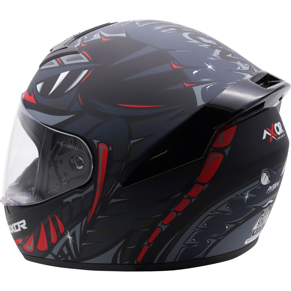 Axor Rage Full Face Helmet Matt Python Black / Grey / Red - FREE UK Shipping, FREE 365 Day Returns | Moto Central