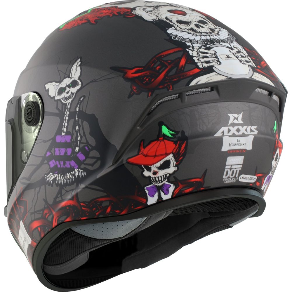 Axxis Draken S Horrorland A2 Full Face Helmet Matt Titanium  - FREE UK Delivery - Moto Central