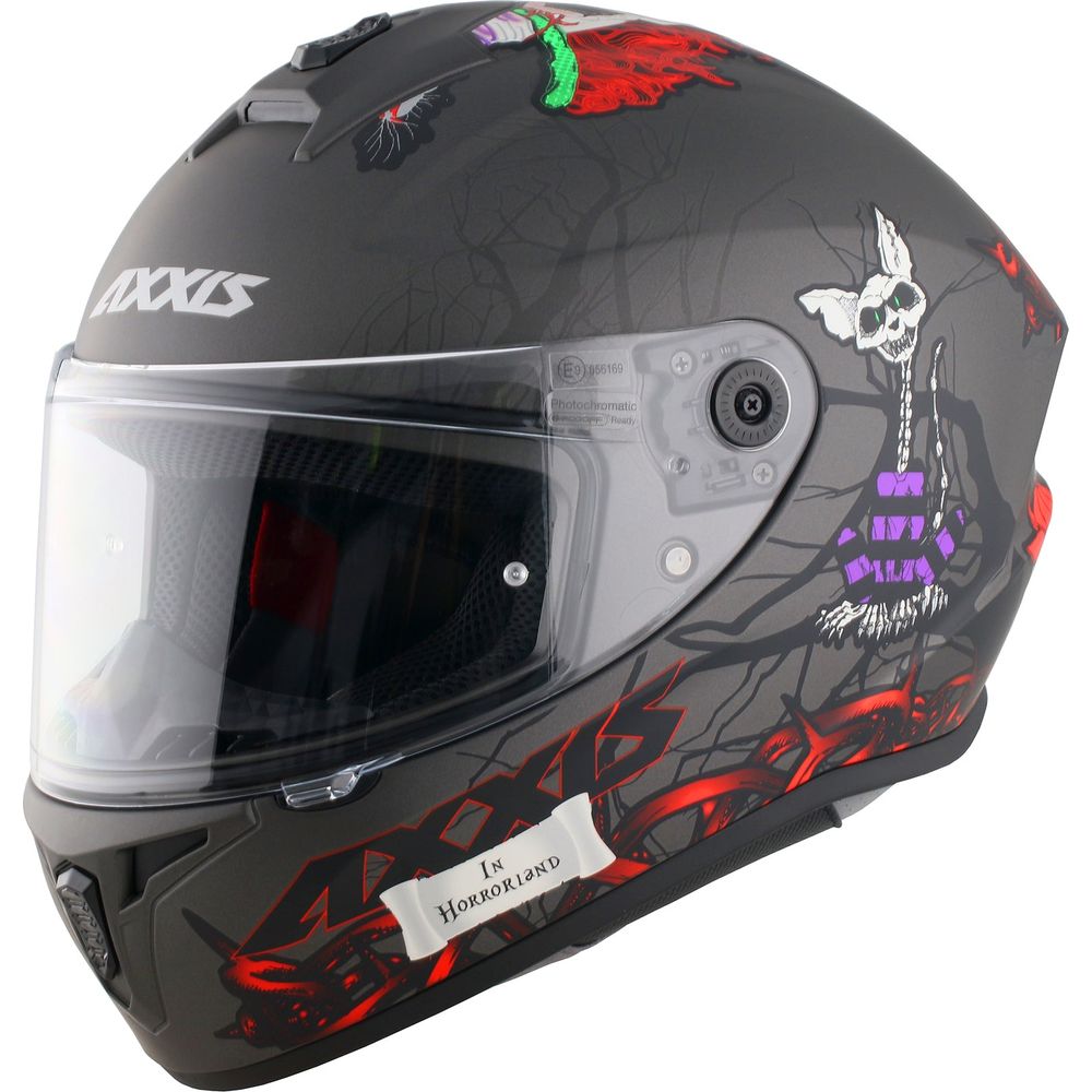 Axxis Draken S Horrorland A2 Full Face Helmet Matt Titanium