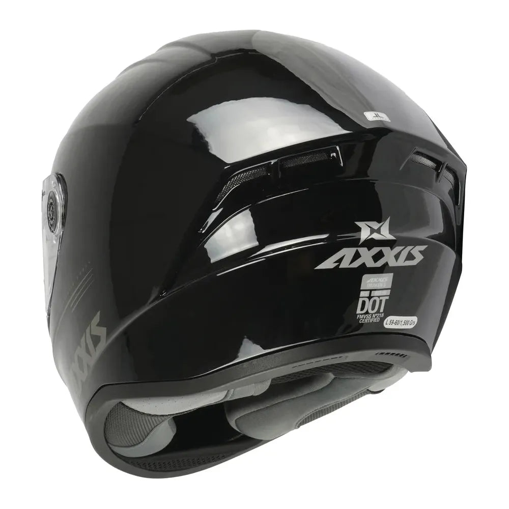 Axxis Draken S Solid A1 Full Face Helmet Gloss Black  - FREE UK Delivery - Moto Central