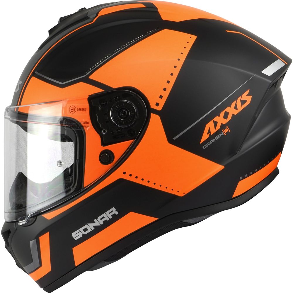 Axxis Draken S Sonar B3 Full Face Helmet Matt Fluo Orange  - FREE UK Delivery - Moto Central