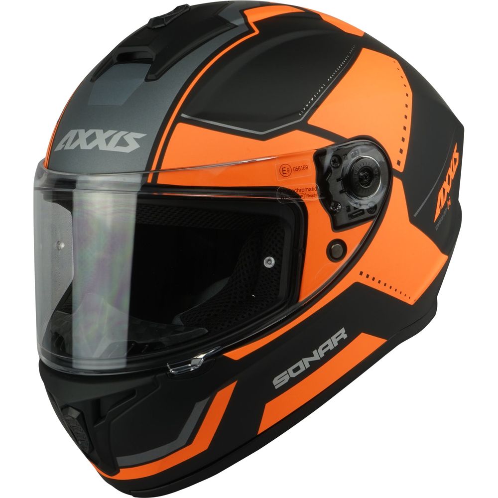 Axxis Draken S Sonar B3 Full Face Helmet Matt Fluo Orange