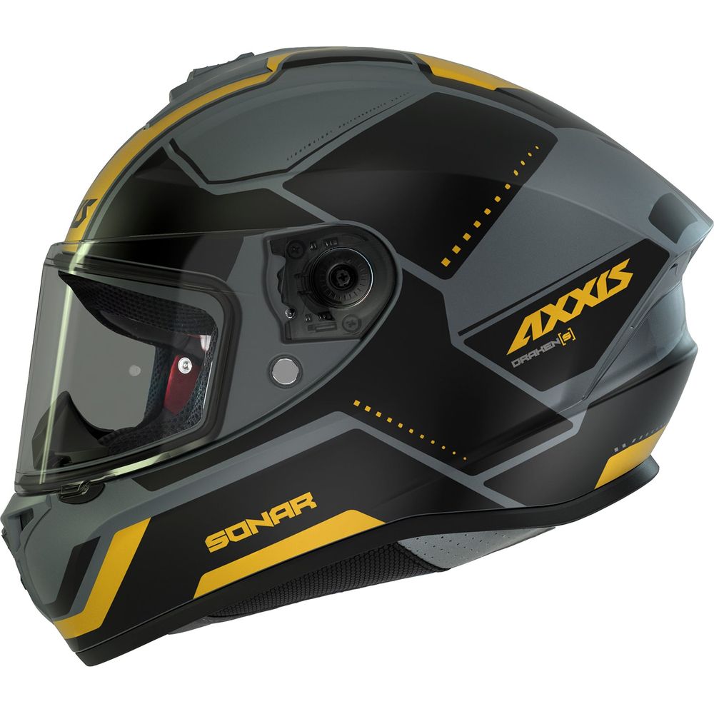 Axxis Draken S Sonar C3 Full Face Helmet Matt Yellow