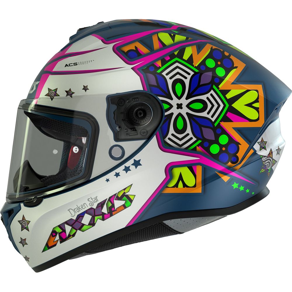 Axxis Draken S Star C7 Full Face Helmet Matt Blue  - FREE UK Delivery - Moto Central