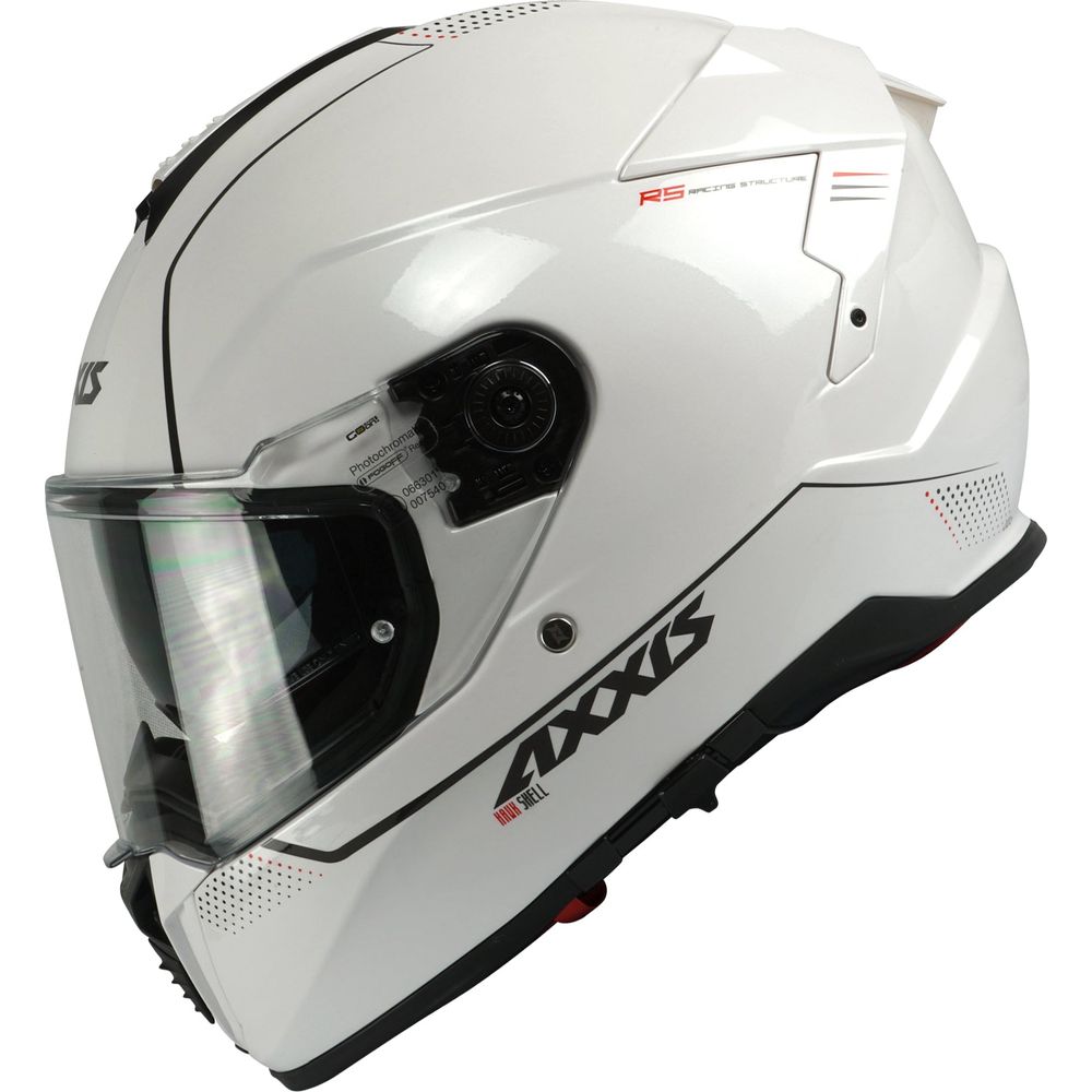 Axxis Hawk Evo SV Solid A0 Full Face Helmet Gloss Pearl White  - FREE UK Delivery - Moto Central