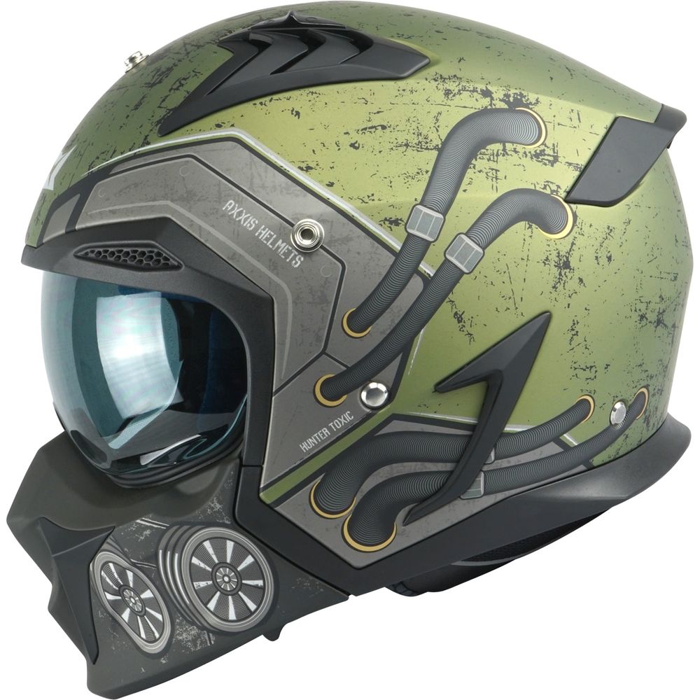 Axxis Hunter SV Toxic C6 Adventure Helmet Matt Green