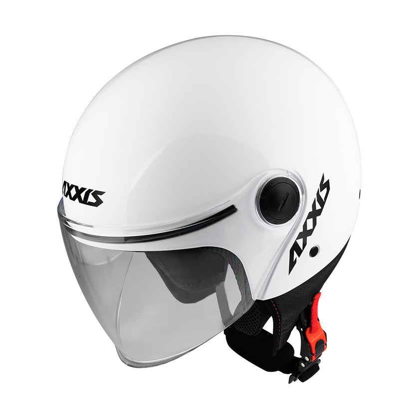 Axxis Square Solid A0 Open Face Helmet Gloss Pearl White