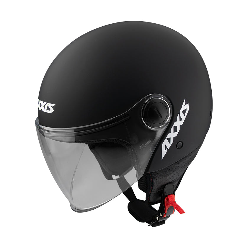 Axxis Square Solid A1 Open Face Helmet Matt Black