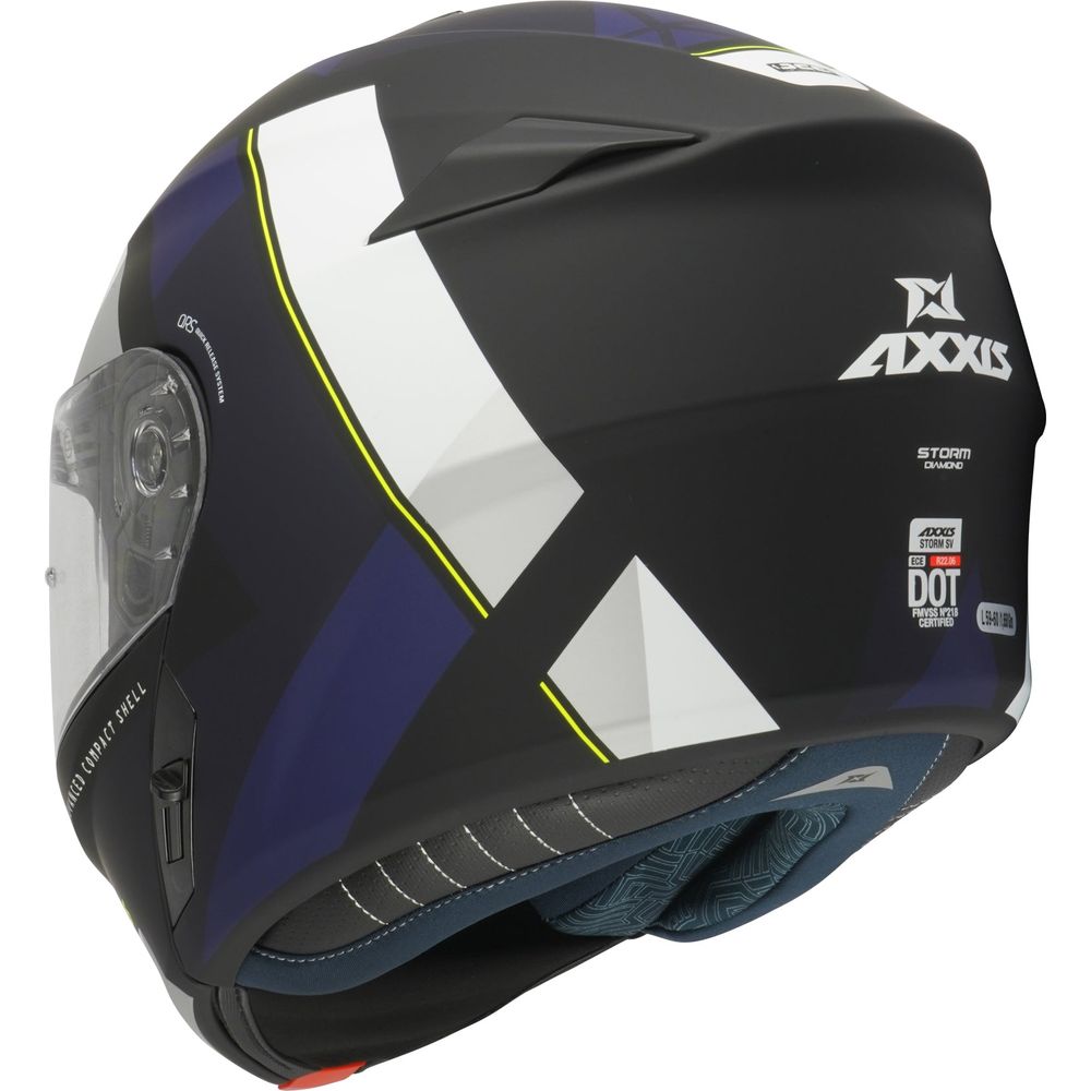 Axxis Storm SV Diamond A7 Flip Up Helmet Matt Blue  - FREE UK Delivery - Moto Central