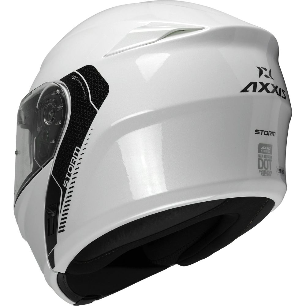 Axxis Storm SV Solid A0 Flip Up Helmet Gloss Pearl White