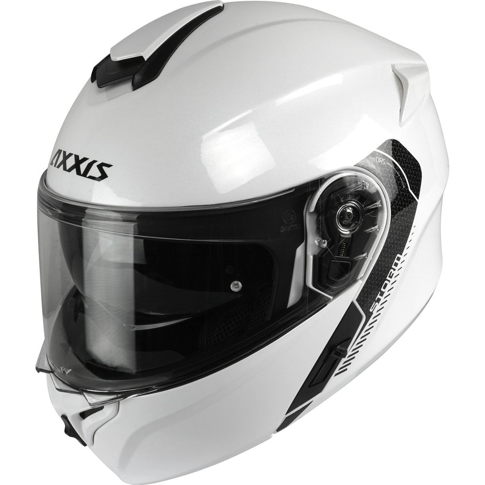 Axxis Storm SV Solid A0 Flip Up Helmet Gloss Pearl White