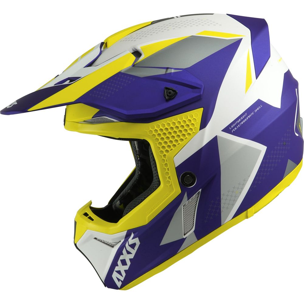 Axxis Wolf Bandit C3 Motocross Helmet Matt Yellow  - FREE UK Delivery - Moto Central