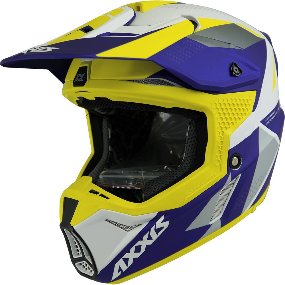 Axxis Wolf Bandit C3 Motocross Helmet Matt Yellow