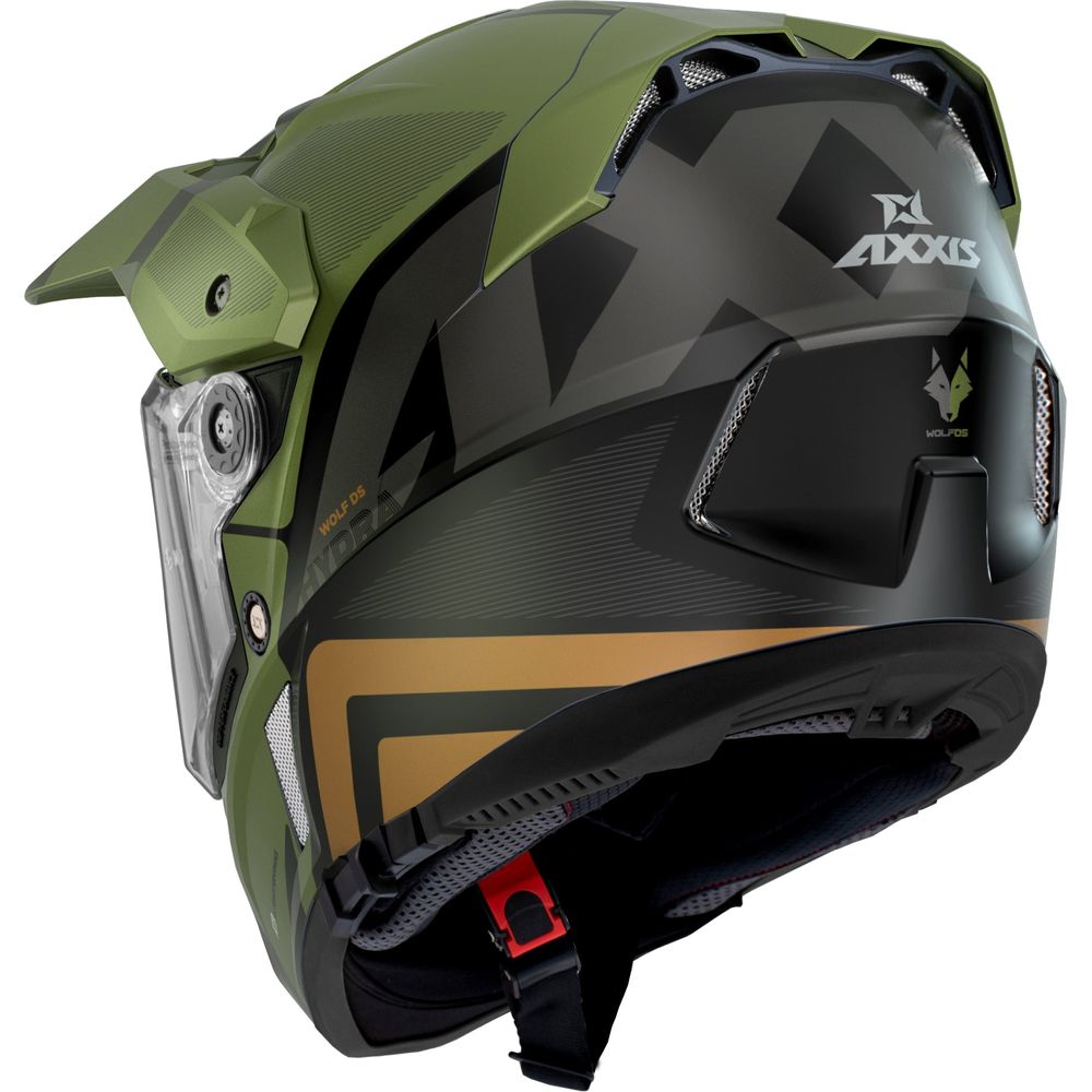 Axxis Wolf DS Hydra B6 Adventure Helmet Matt Green - FREE UK Shipping, FREE 365 Day Returns | Moto Central