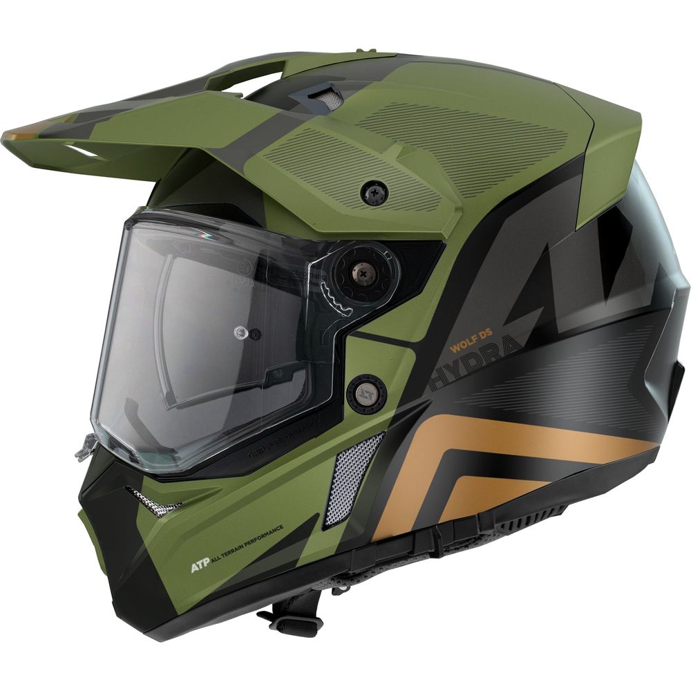 Axxis Wolf DS Hydra B6 Adventure Helmet Matt Green - FREE UK Shipping, FREE 365 Day Returns | Moto Central