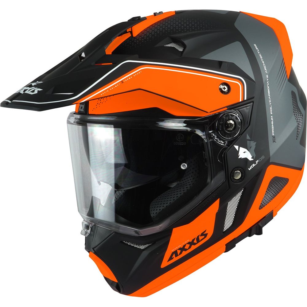 Axxis Wolf DS Roadrunner B4 Adventure Helmet Matt Orange