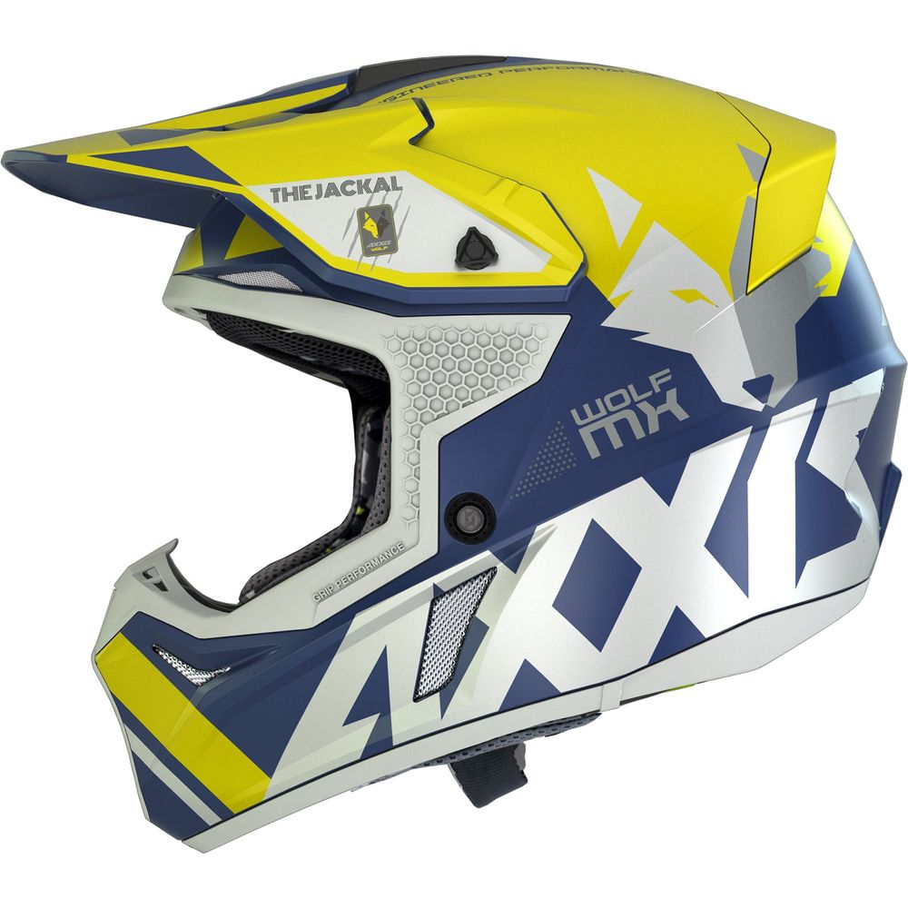 Axxis Wolf Jackal A3 Motocross Helmet Matt Yellow  - FREE UK Delivery - Moto Central