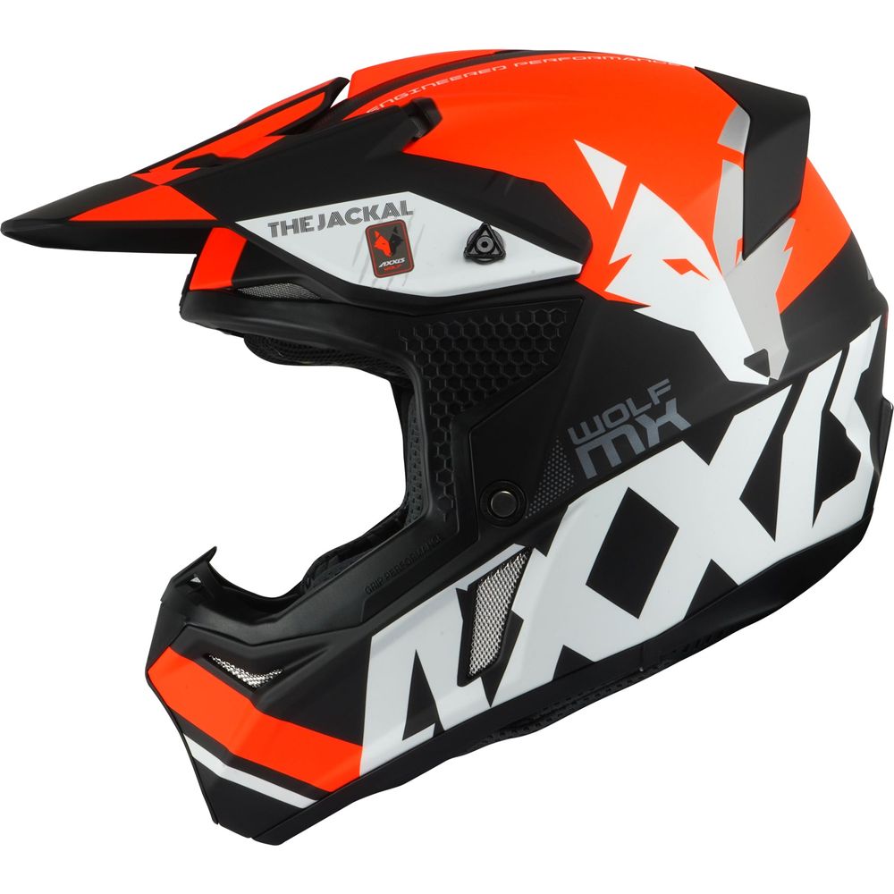 Axxis Wolf Jackal B14 Motocross Helmet Matt Black / Fluo Orange  - FREE UK Delivery - Moto Central