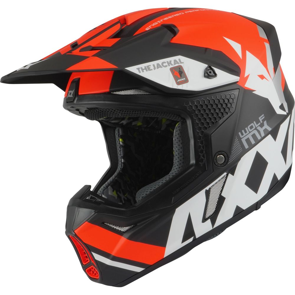 Axxis Wolf Jackal B14 Motocross Helmet Matt Black / Fluo Orange