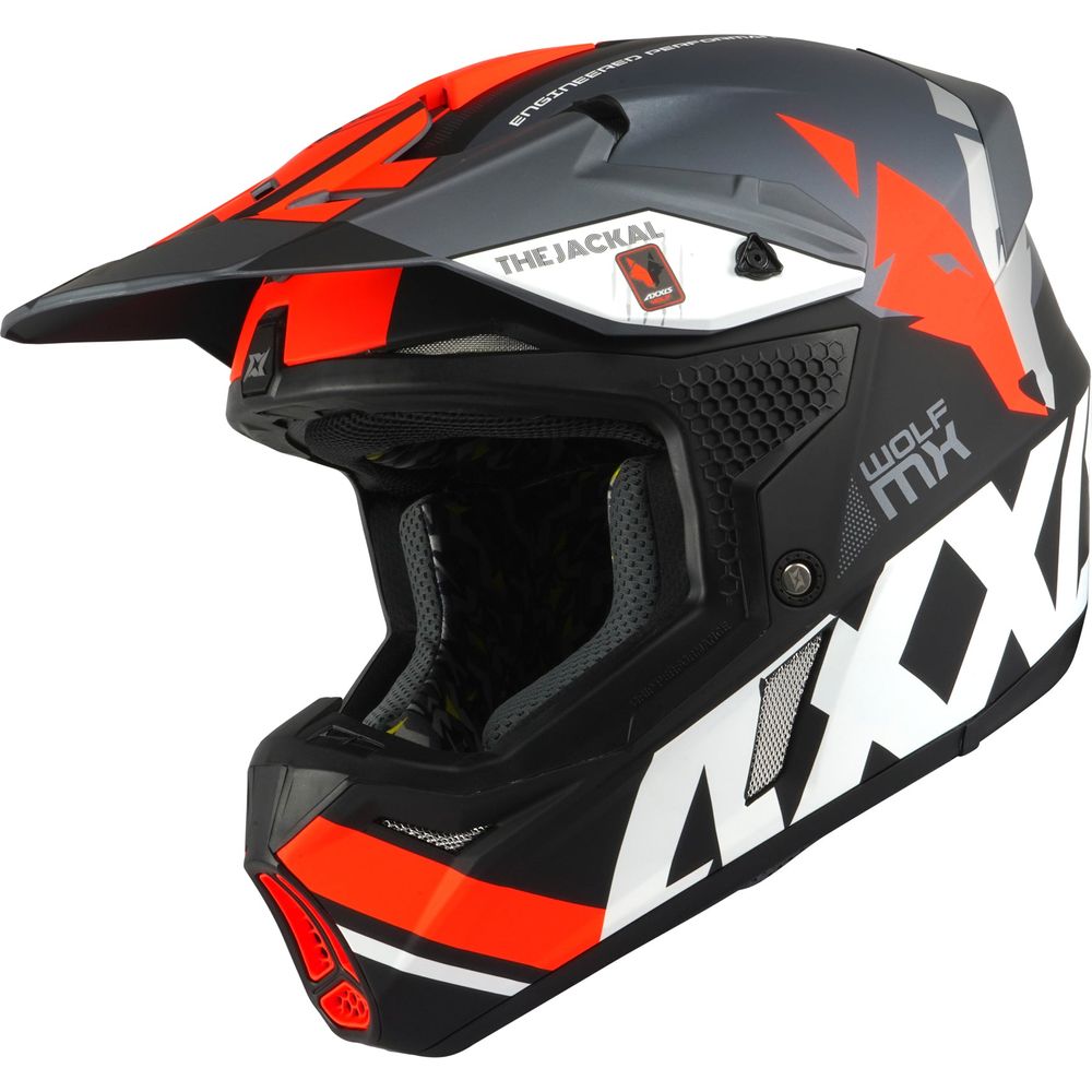 Axxis Wolf Jackal B4 Motocross Helmet Matt Grey / Fluo Orange