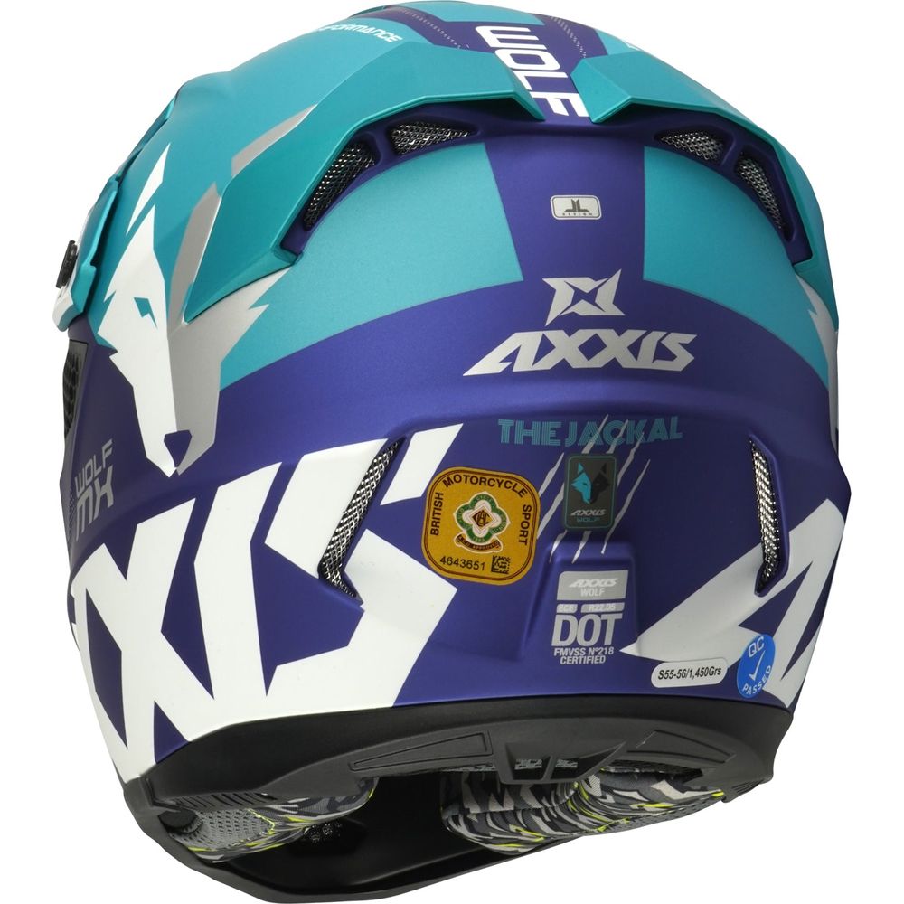 Axxis Wolf Jackal C7 Motocross Helmet Matt Blue  - FREE UK Delivery - Moto Central