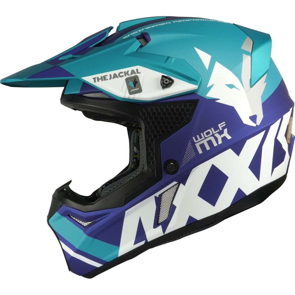 Axxis Wolf Jackal C7 Motocross Helmet Matt Blue  - FREE UK Delivery - Moto Central