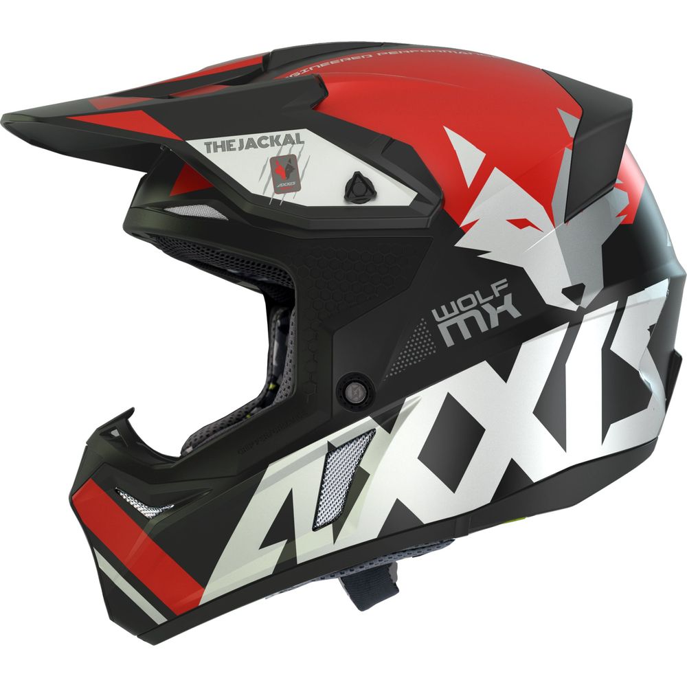 Axxis Wolf Jackal B5 Motocross Helmet Gloss Red