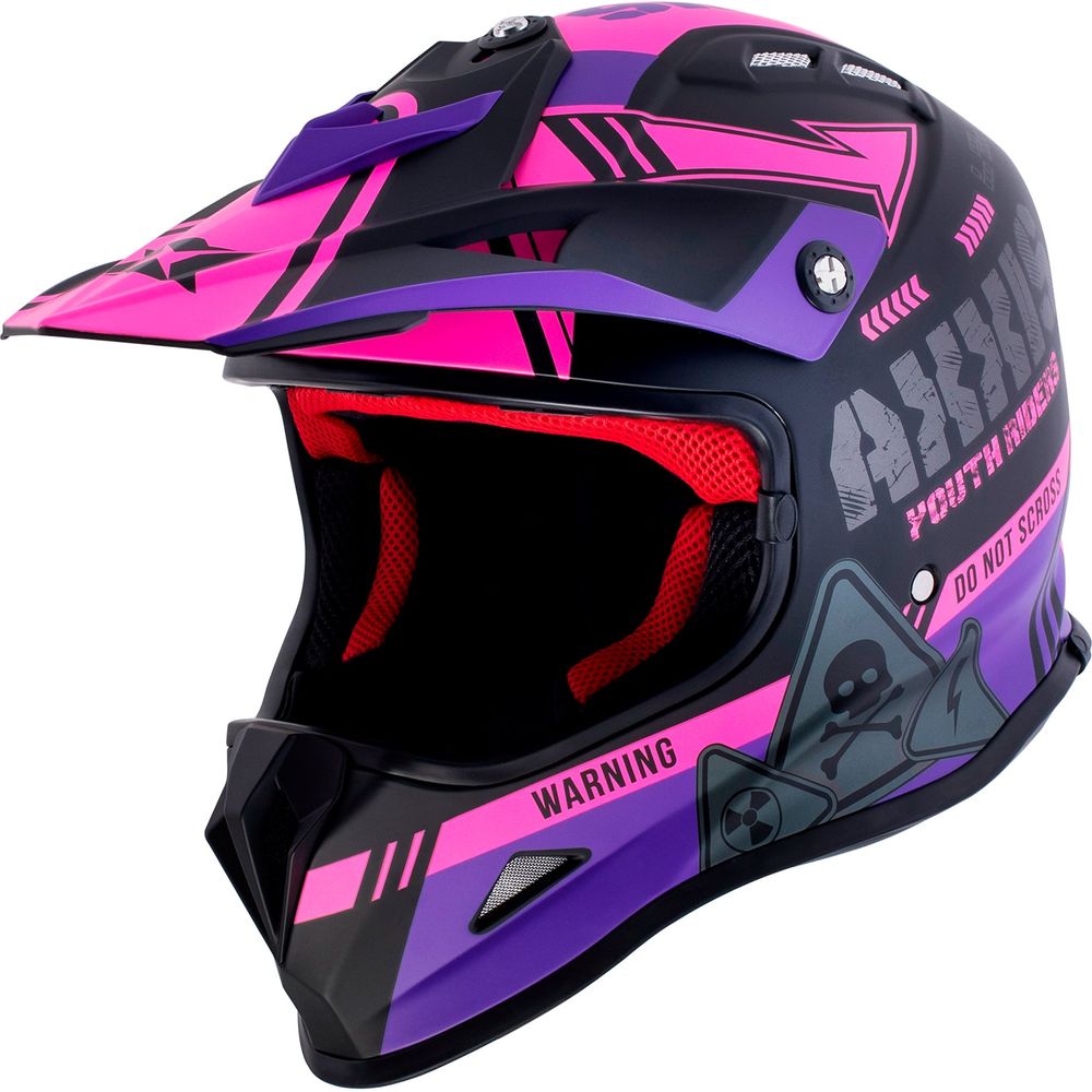 Axxis Wolverine B8 MX Kids Motocross Helmet Matt Pink