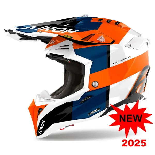 Airoh Aviator 3 Monarch Gloss Orange - FREE UK Shipping, FREE 365 Day Returns | Moto Central