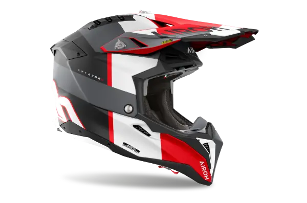 Airoh Aviator 3 Monarch Matt Grey / Red - FREE UK Shipping, FREE 365 Day Returns | Moto Central