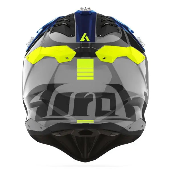 Airoh Aviator 3 Push Gloss Blue - FREE UK Shipping, FREE 365 Day Returns | Moto Central