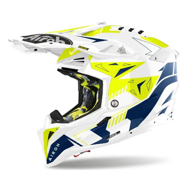 Airoh Aviator 3 Spin Gloss Yellow / Blue - FREE UK Shipping, FREE 365 Day Returns | Moto Central