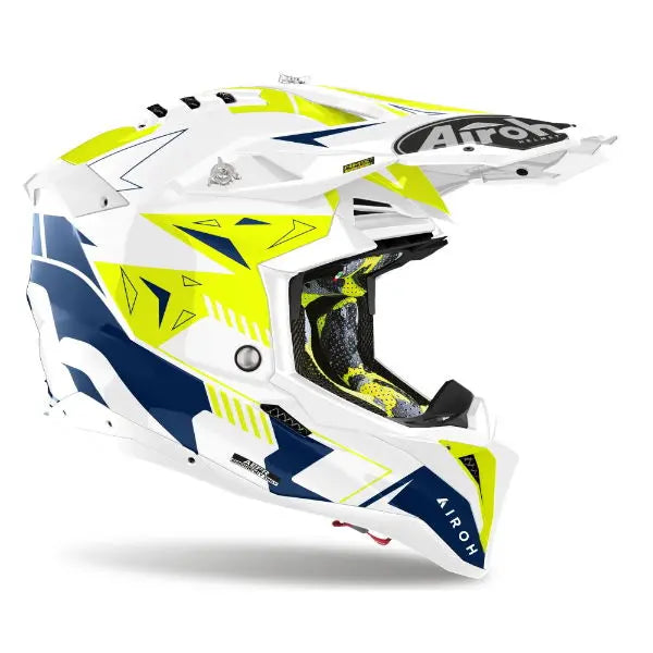 Airoh Aviator 3 Spin Gloss Yellow / Blue - FREE UK Shipping, FREE 365 Day Returns | Moto Central