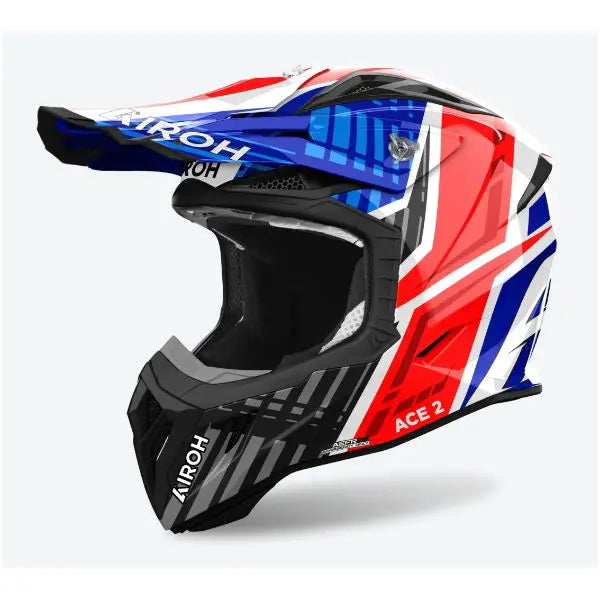 Airoh Aviator Ace 2 Proud Gloss Blue / Red - FREE UK Shipping, FREE 365 Day Returns | Moto Central