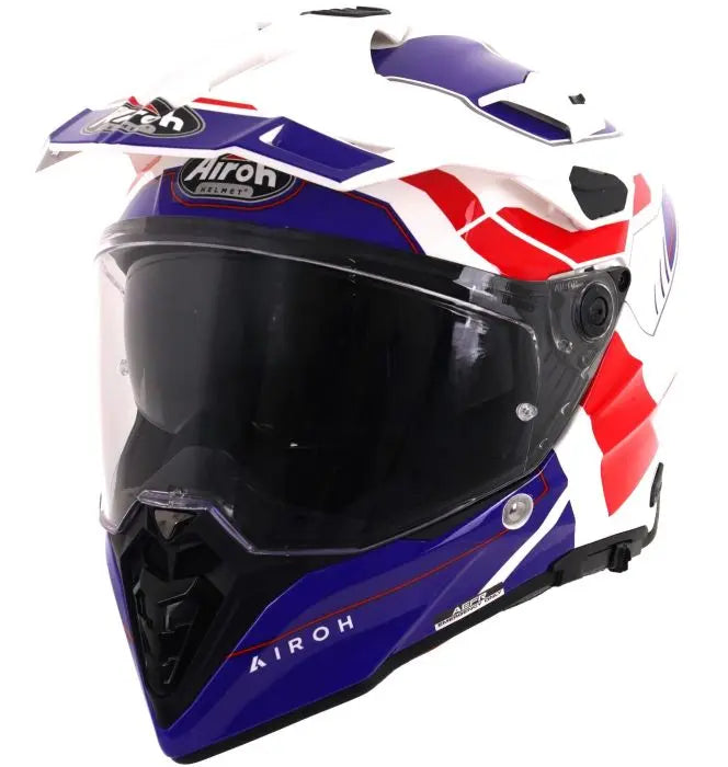 Airoh Commander 2 Reveal Gloss Blue / Red FREE UK Delivery, FREE 365 Day Returns | Moto Central