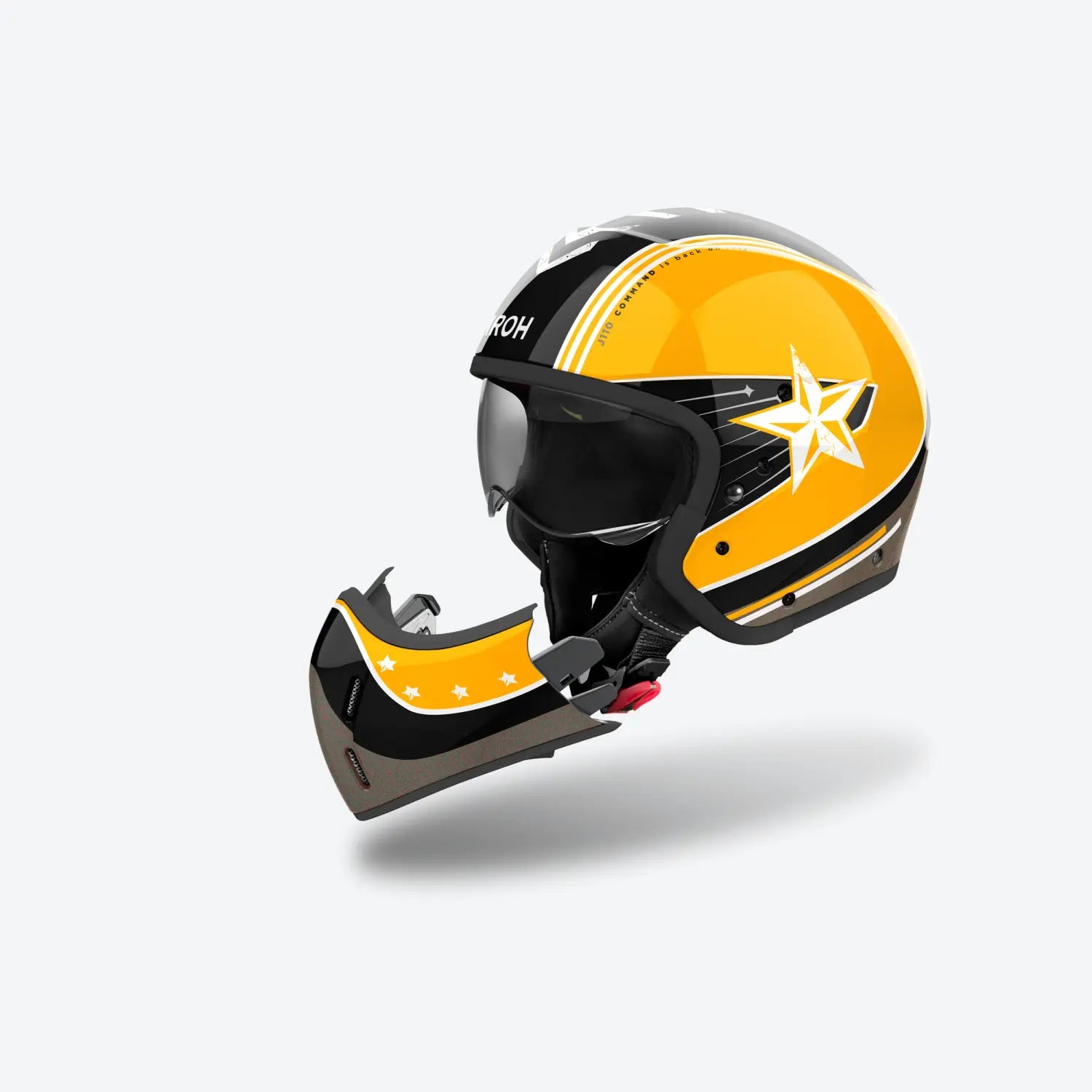 Airoh J-110 Command Gloss Yellow FREE UK Delivery, FREE 365 Day Returns | Moto Central