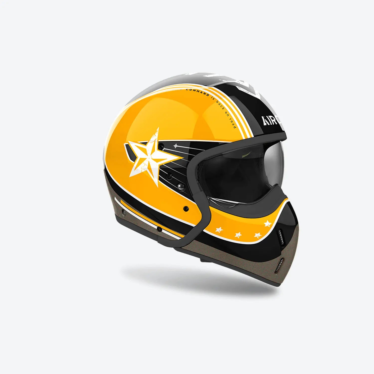 Airoh J-110 Command Gloss Yellow FREE UK Delivery, FREE 365 Day Returns | Moto Central