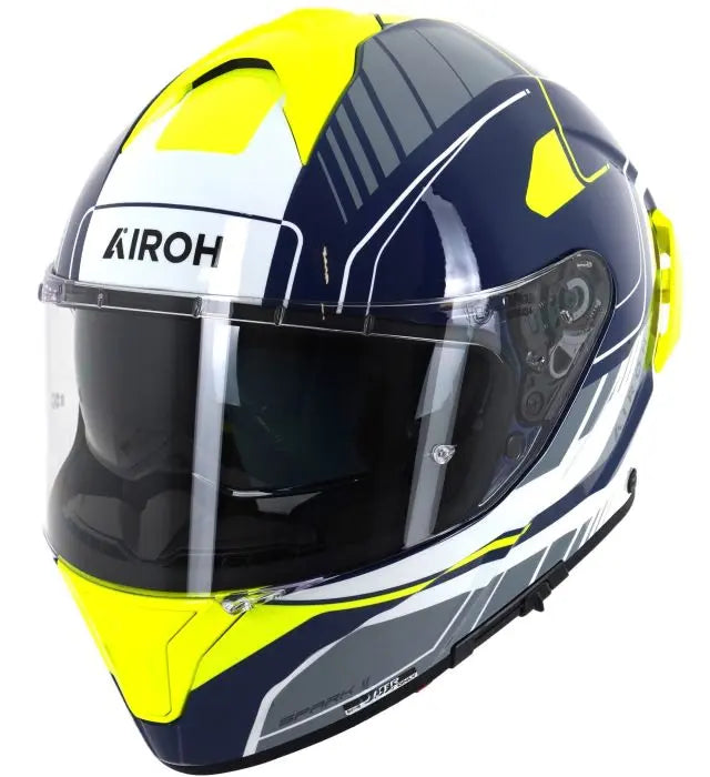 Airoh Spark 2 Chrono Gloss Blue / Yellow FREE UK Delivery, FREE 365 Day Returns | Moto Central