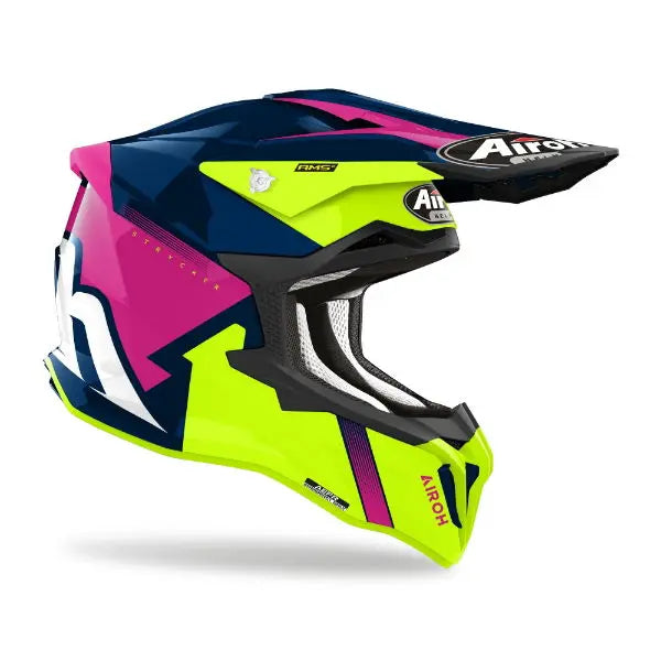 Airoh Strycker Blazer Gloss Blue / Pink - FREE UK Shipping, FREE 365 Day Returns | Moto Central