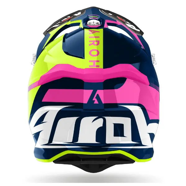 Airoh Strycker Blazer Gloss Blue / Pink - FREE UK Shipping, FREE 365 Day Returns | Moto Central