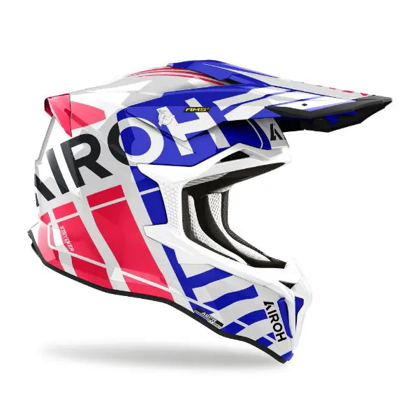 Airoh Strycker Brave Gloss Blue / Red - FREE UK Shipping, FREE 365 Day Returns | Moto Central