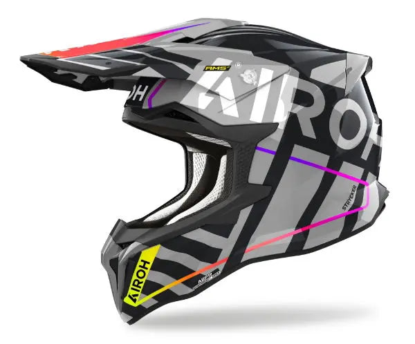 Airoh Strycker Brave Gloss Grey - FREE UK Shipping, FREE 365 Day Returns | Moto Central